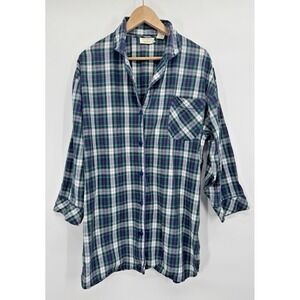 VTG Y2K Victorias Secret Night Sleep Shirt Small Tartan Plaid Gold Label Cottage